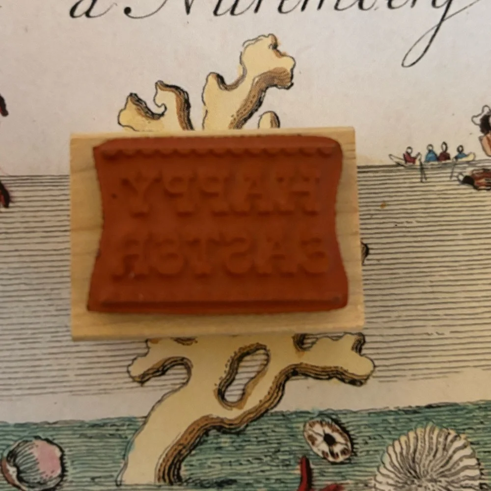 Paper Source - Happy Easter - Rubber Stamp - EUC